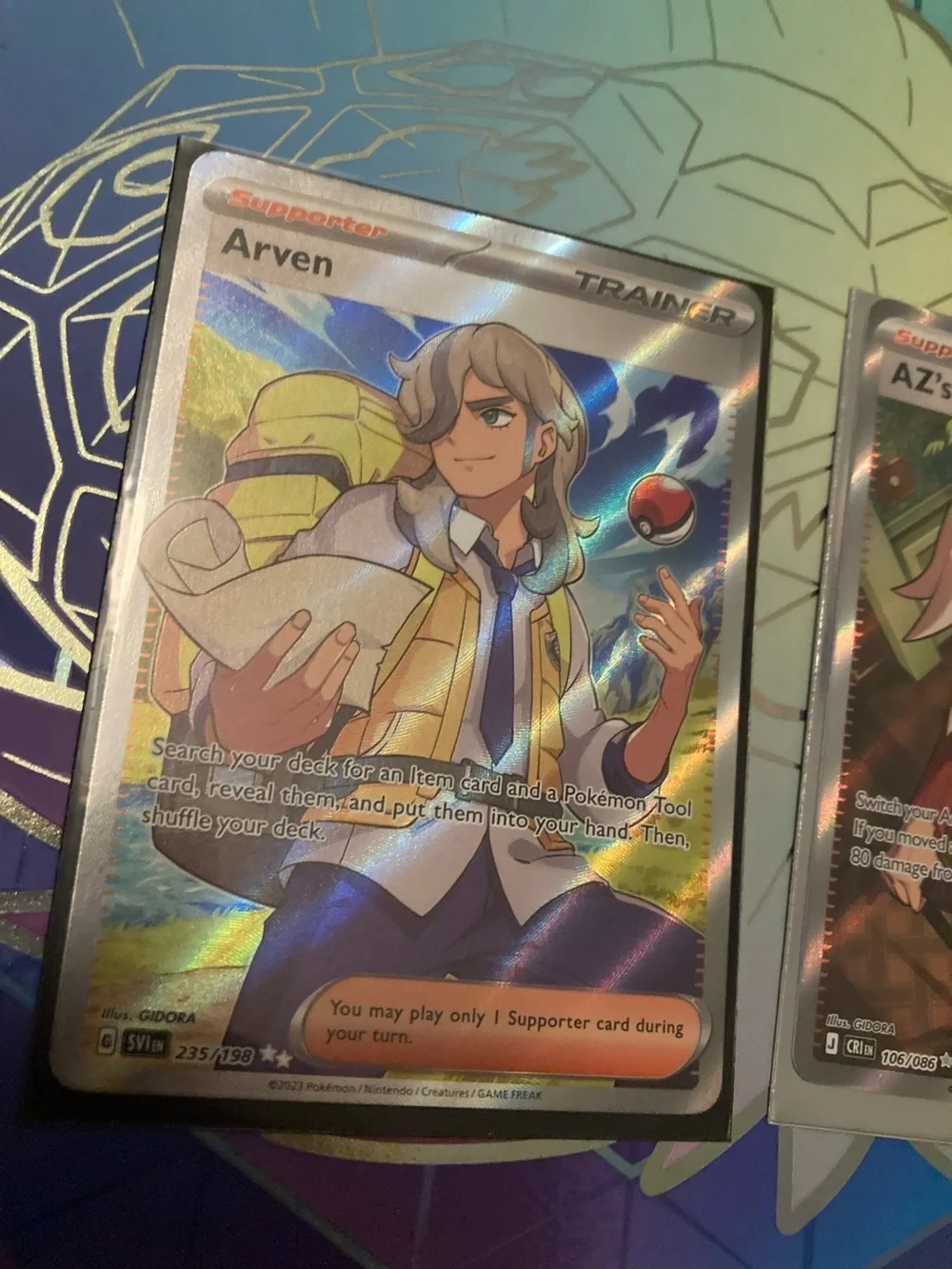Pokémon Trainer Full Art Supporter Cards – Arven & AZ's Tranquility (Holo)